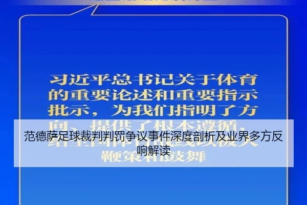 范德萨足球裁判判罚争议事件深度剖析及业界多方反响解读